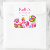 Sticker Carré Candyland bonbons Thème Sweet 16 Favoriser les Éti (Sac)