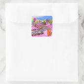 Sticker Carré Candyland rose (Sac)