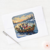 Sticker Carré Cane Corso Christmas Boat Holiday (Enveloppe)