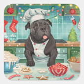 Sticker Carré Cane Corso Gîtes de vacances : Noël festif (Devant)