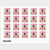Sticker Carré caniche Chien Valentine's Day Kissing Booth (Feuille)