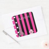 Sticker Carré Caniche français (Enveloppe)