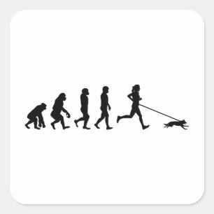 Sticker Carré Canicross Trail Runner Chien Sport Évolution