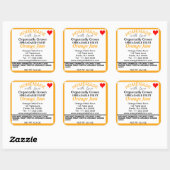 Sticker Carré Canne à confiture d'orange maison (Feuille)