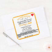 Sticker Carré Canne à confiture d'orange maison (Enveloppe)