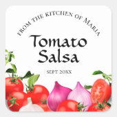 Sticker Carré Canne à salsa de tomate maison (Devant)