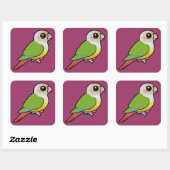 Sticker Carré Cannelle Birdorable Conure à joues vertes (Feuille)