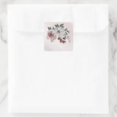 Sticker Carré cannelle rose rose blanc floral (Sac)