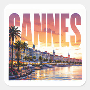 Sticker Carré Cannes France Riviera Côte d'Or