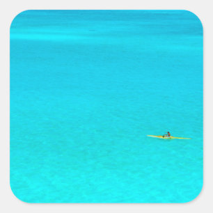 Sticker Carré Canoë de tangon dans l'autocollant de Bora Bora