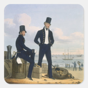 Sticker Carré Canons, canots et charpentiers, plaque 11 de