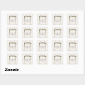 Sticker Carré Canopy mariage botanique rustique m et mrs script (Feuille)