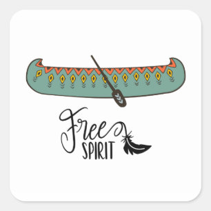 Sticker Carré Canot Spirit Libre