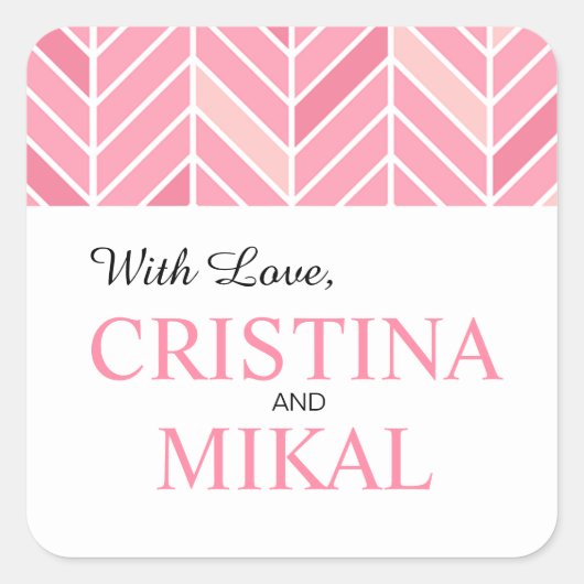 Sticker Carré Cantilevered Chevron Favor | rose cendré (Devant)