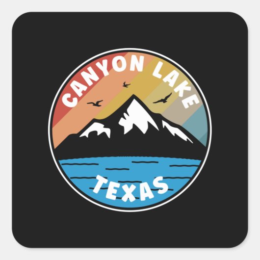 Sticker Carré Canyon Lake - Texas Vintage (Devant)