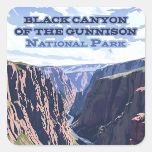 Sticker Carré Canyon noir du parc national Gunnison CO