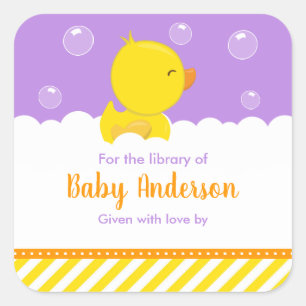 Sticker Carré Caoutchouc Jaune Purple Bébé Bibliothèque Plaque d