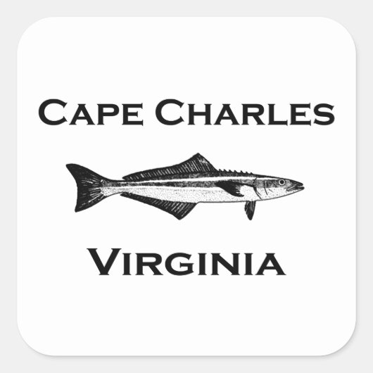 Sticker Carré Cape Charles Virginia Cobia (Devant)