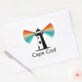 Sticker Carré Cape Cod Massachusetts Phare Arc-en-ciel (Enveloppe)