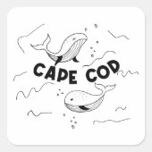 Sticker Carré Cape Cod Massachusetts Whales (Devant)