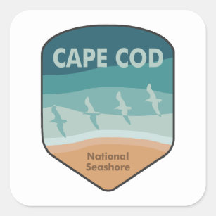 Sticker Carré Cape Cod National Seashore Massachusetts Seagull