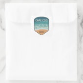 Sticker Carré Cape Cod National Seashore Massachusetts Seagull (Sac)