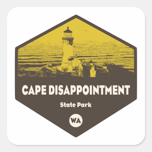 Sticker Carré Cape Disnomination State Park Washington (Devant)