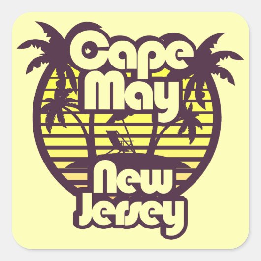 Sticker Carré Cape May, New Jersey (Devant)