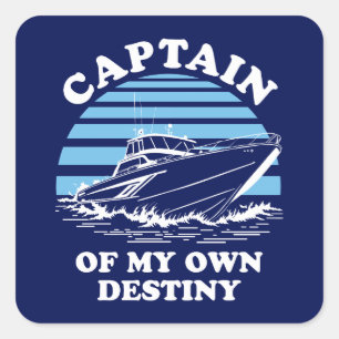 Sticker Carré Capitaine De Ma Propre Destinée   Devis de navigat