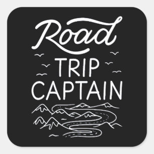 Sticker Carré Capitaine de road trip I - Pilote de VR Vacances C