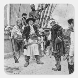 Sticker Carré Capitaine Tongrelow a pris le plus grand, illustra