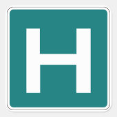 Sticker Carré Capital Letter H Green Background (Devant)