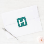 Sticker Carré Capital Letter H Green Background (Enveloppe)