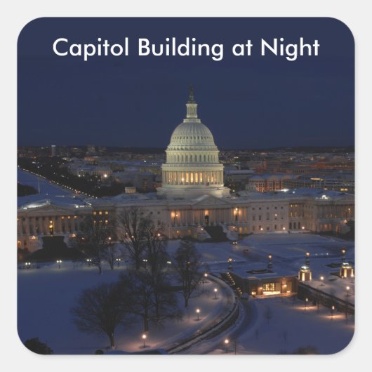 Sticker Carré Capitole américain la nuit (Devant)