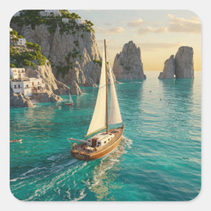 Sticker Carré Capri Italie Voyage