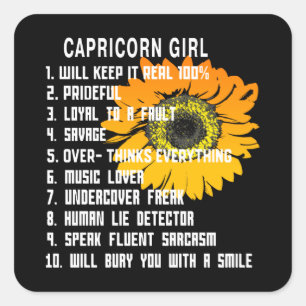 Sticker Carré Capricorn fille