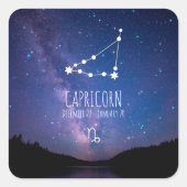 Sticker Carré Capricorn | Personalized Zodiac Constellation (Devant)