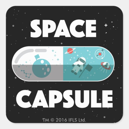 Sticker Carré Capsule spatiale (Devant)