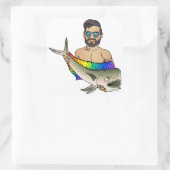 Sticker Carré Capture de l'autocollant gay (Sac)