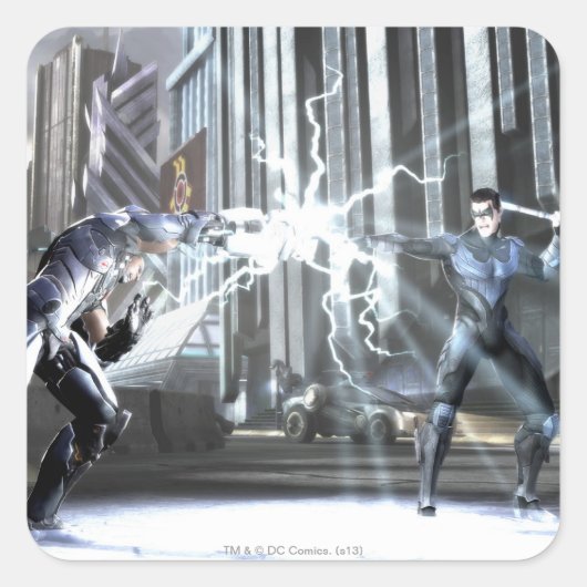 Sticker Carré Capture d'écran : Cyborg vs Nightwing 4 (Devant)