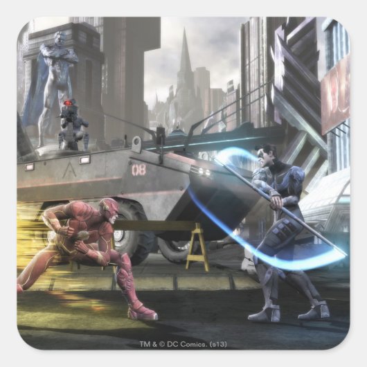 Sticker Carré Capture d'écran : Flash vs Nightwing (Devant)