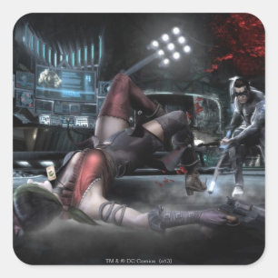 Sticker Carré Capture d'écran : Harley vs Nightwing 2