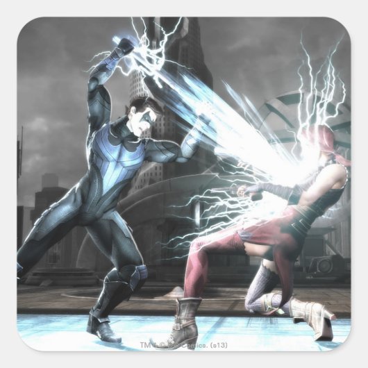 Sticker Carré Capture d'écran : Nightwing vs harley (Devant)
