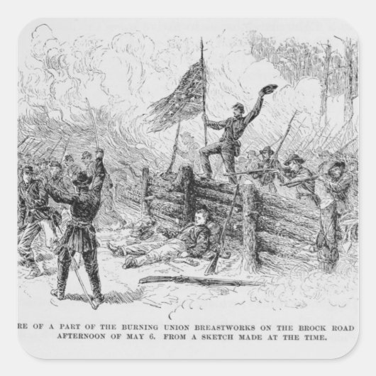 Sticker Carré Capture d'une partie de l'union de combustion (Devant)