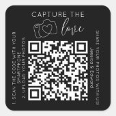 Sticker Carré Capturez L'Amour Qr Code Black Chic Mariage modern (Devant)