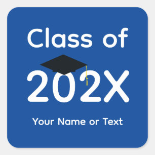 Sticker Carré Capuchon de graduation noir #1-4