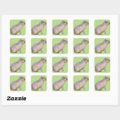 Sticker Carré Capybara (Feuille)