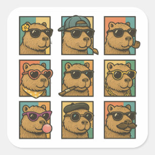 Sticker Carré Capybara Calm Crew