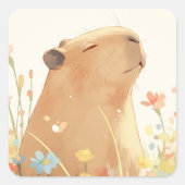 Sticker Carré Capybara Daydreaming (Devant)