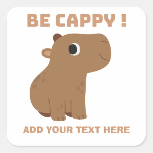 Sticker Carré Capybara Drôle Personnalisé